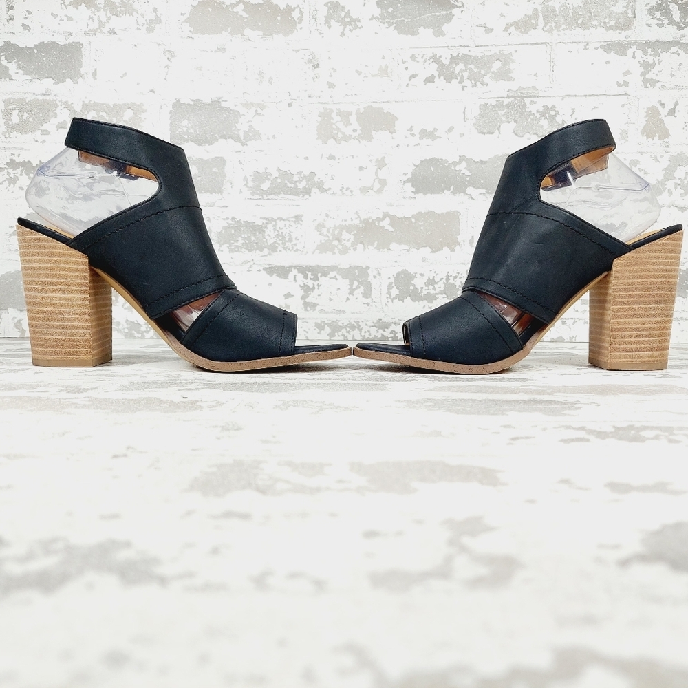 NEW DV Dolce Vita Brista Black Leather Block Heel Sandals M608 - Picture 7 of 12